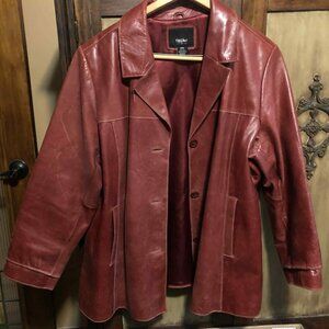 Mossimo Red Leather Coat Jacket Size 24W